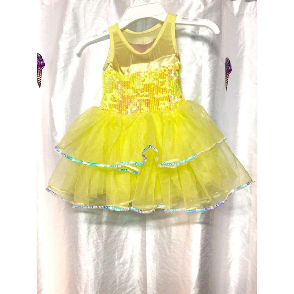 Weissman Yellow Sequin Dance Costume Girls Tutu Dress Stage Performance - Picture 4 of 6